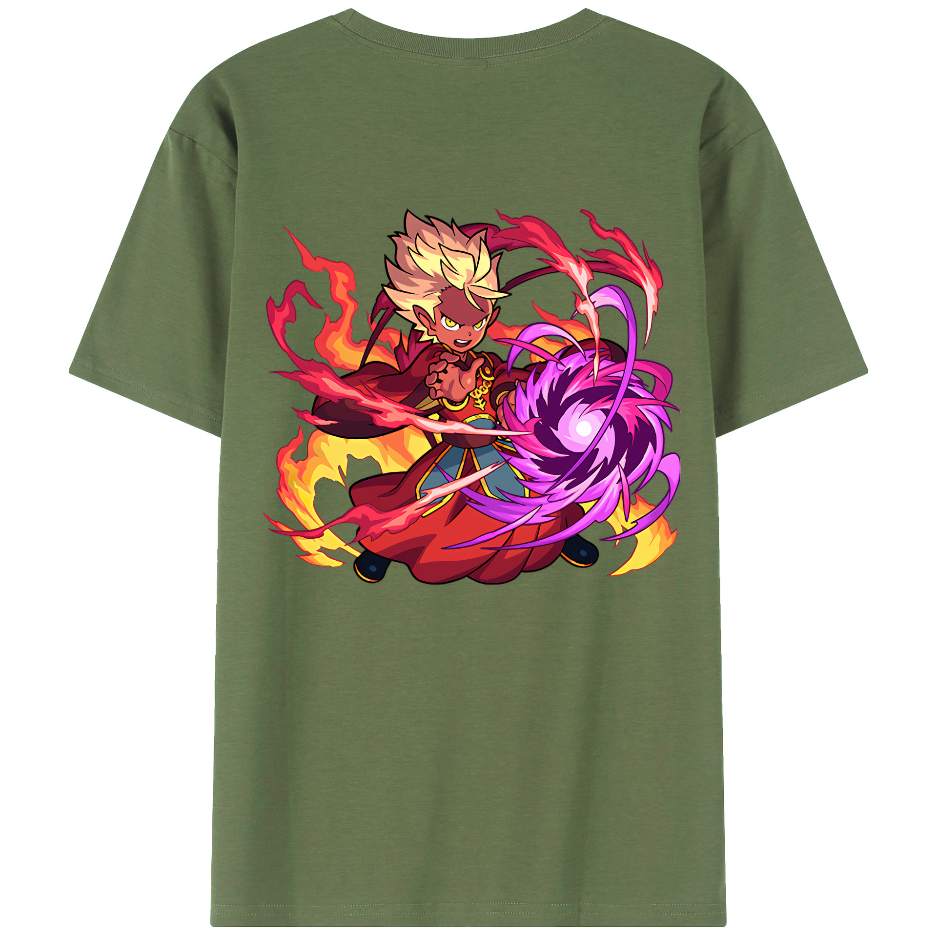 （画像用） 妖怪ウォッチ Yo-kai Watch 綿100％ メンズ半袖Tシャツ（バックプリント） 通気性